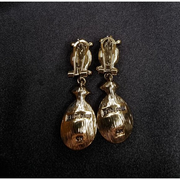 Heidi Daus Crystal Drop Earrings With Coral & Turquoise Accents - Picture 5 of 5